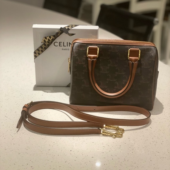 Celine small Boston triomphe canvas bag - Picture 1 of 14